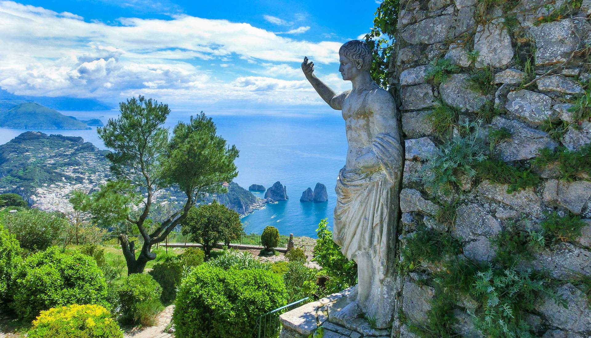 Statue by Italian Seaside